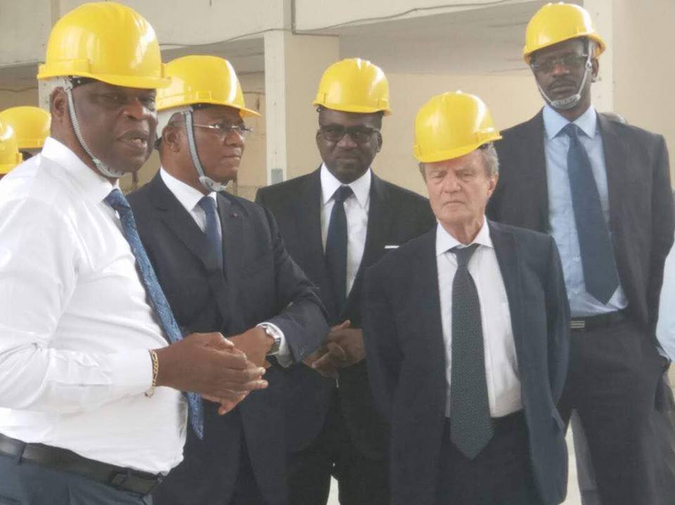 "Visite de chantier, par le Ministre de la Communication, de l'Economie Numérique et de la Poste, Bruno KONE